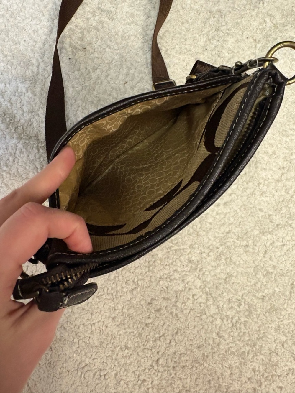 Coach Leather Logo Patch Strap in Dark Brown - Picture 9 of 9